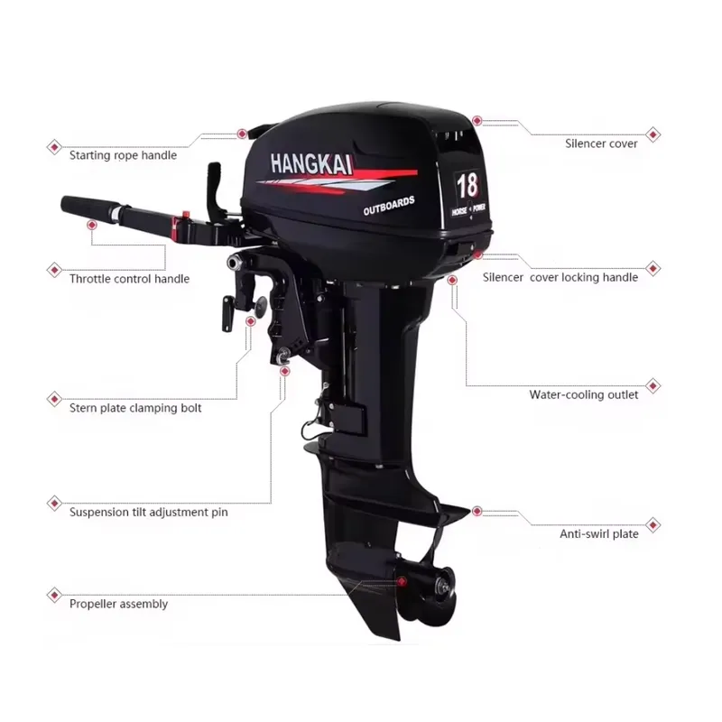 Motor de popa 2 tempos de 6hp, - Fishing Boat Outboard Motor avaliação e preço
